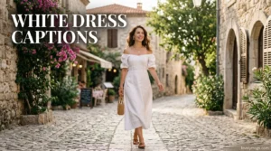 White Dress Captions